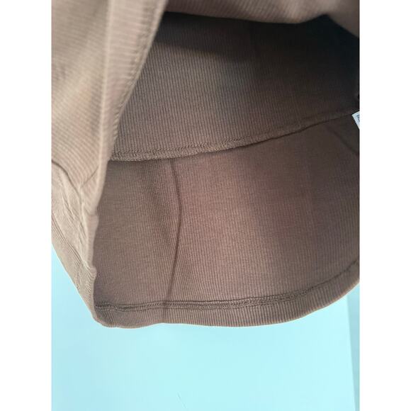 $36 New Talulah Square neck Ribbed Crop Tee - Brown - Large - Picture 5 of 6